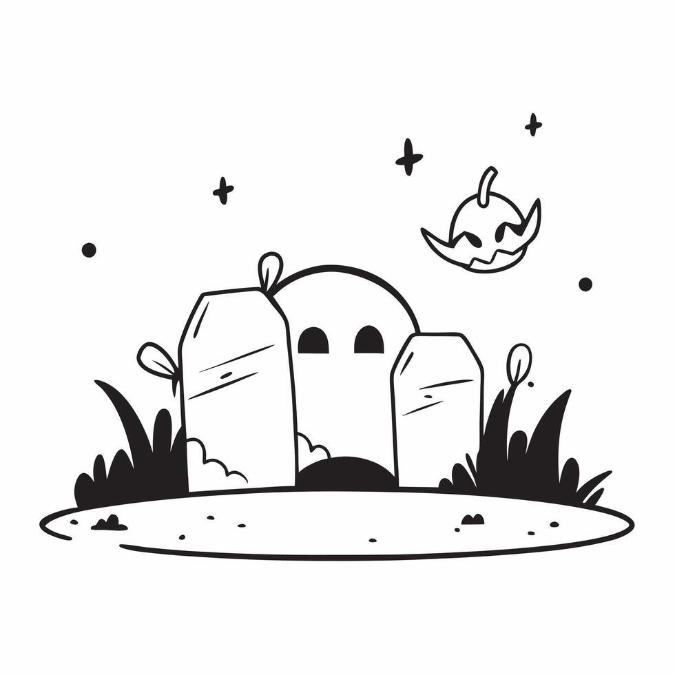 Glossy Graveyard Background with Tombstones concept as A glossy eerie background featuring a fog covered graveyard with ancient tombstones and glowing jack o lanterns Perfect for pure vector