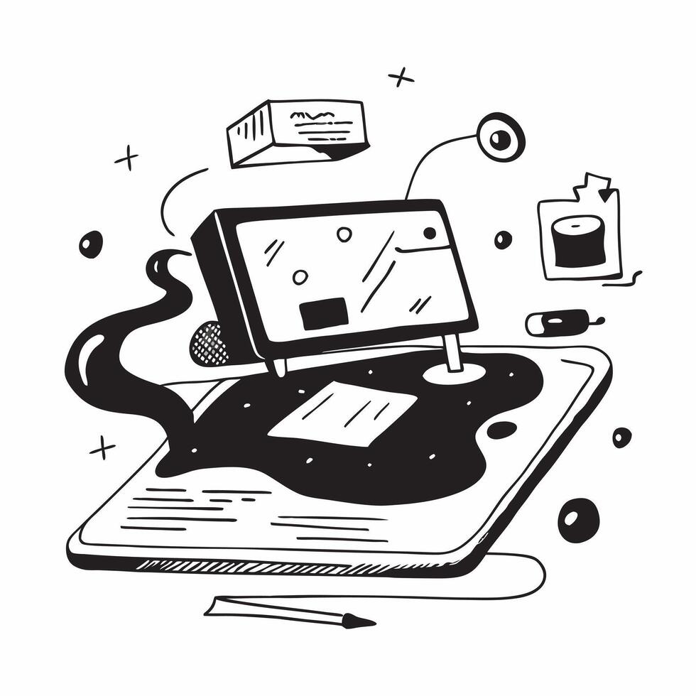 Glossy Home Office Setup with Abstract Digital Art concept as A photo depicting a home office setup with a glossy finish and an abstract digital art background The image highlight pure Set 3 vector