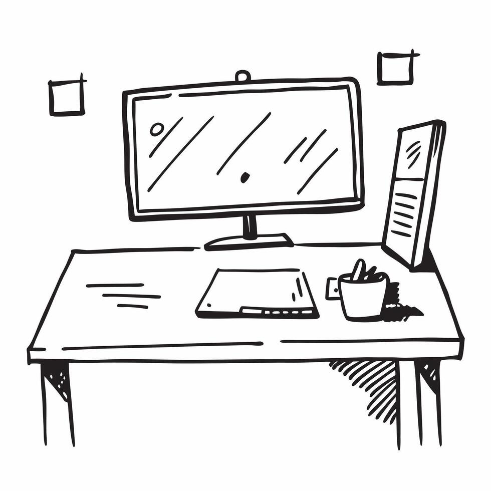Glossy Home Office with Whiteboard concept as A photo featuring a glossy home office desk setup with a whiteboard in the background The camera captures the scene from an angle hig pure Set 2 vector