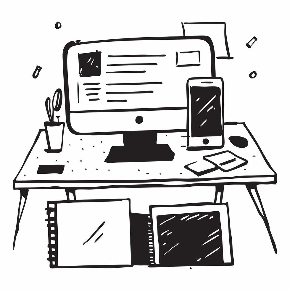 Glossy Home Office with Whiteboard concept as A photo featuring a glossy home office desk setup with a whiteboard in the background The camera captures the scene from an angle hig pure Set 4 vector