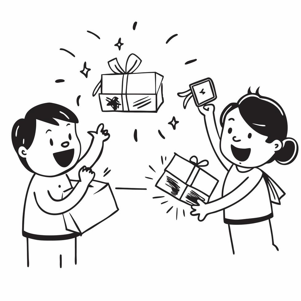 Glossy image of children receiving Dhanteras gifts concept as Camera movement Zoom into the childrens excited faces as they receive gifts Scene Cheerful bright background Detail pure Set 2 vector