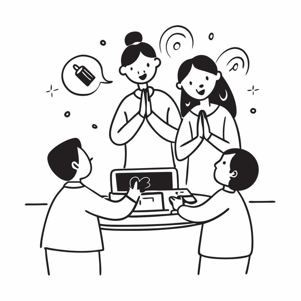 Glossy image of a family performing Lakshmi Pooja for Dhanteras concept as Camera movement Zoom into the family members faces as they perform the pooja Scene Warm vibrant glow fr pure Set 2 vector