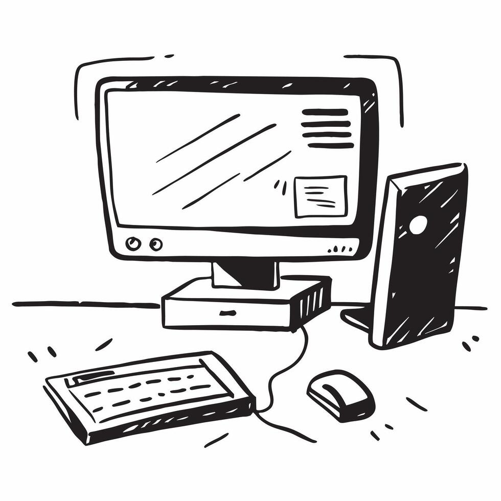 Glossy Monitor and Keyboard Setup concept as A photo of a home office setup featuring a glossy monitor and keyboard on a modern desk The camera angle is straight on highlighting t pure Set 4 vector