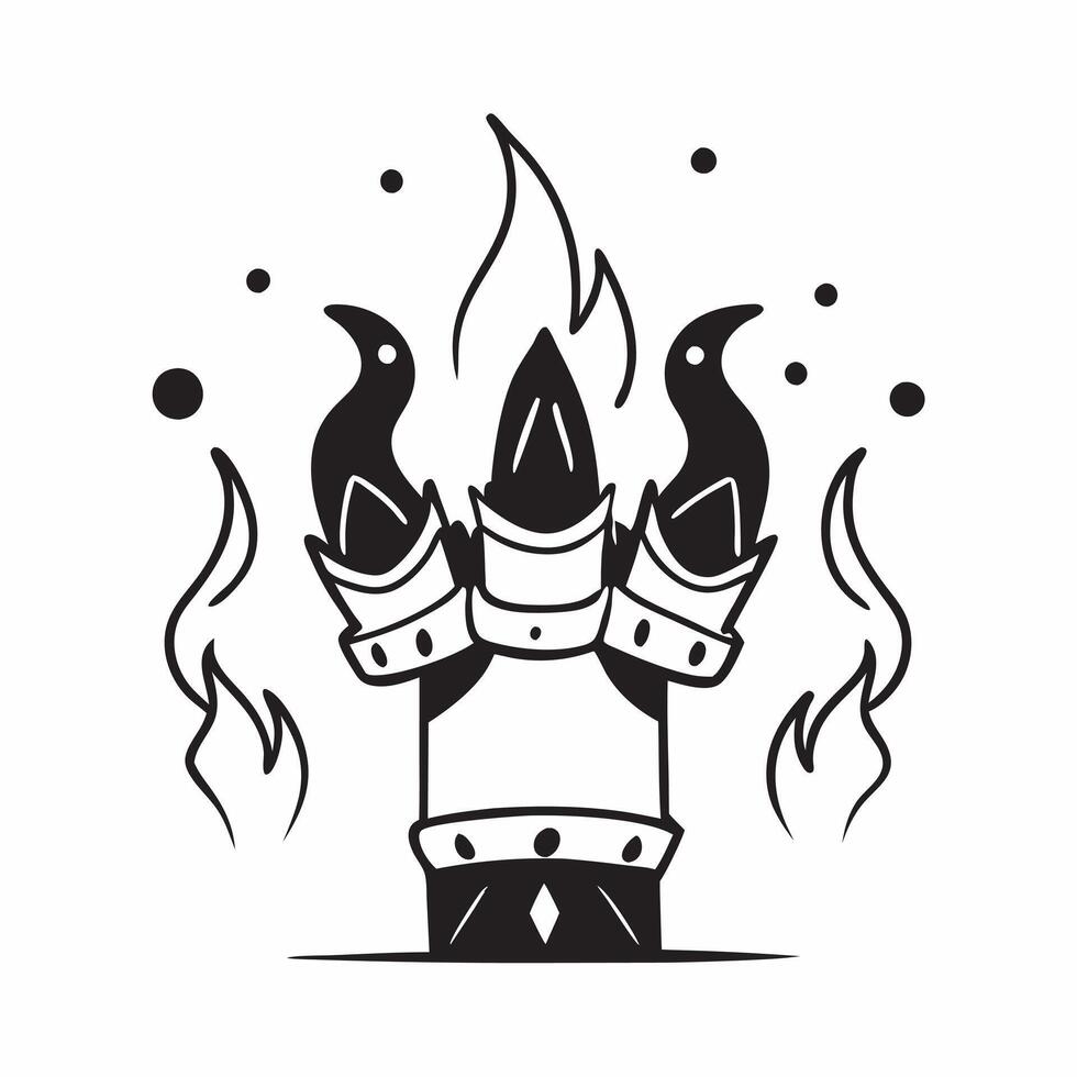 Glowing Abstract Ravanas Heads and Flames concept as A striking glowing abstract digital art featuring Ravanas heads engulfed in flames symbolizing his defeat in Dussehra The desi pure vector