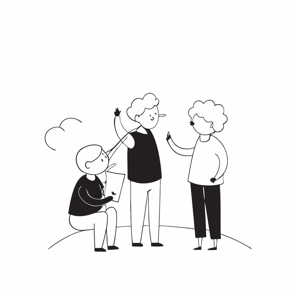 Grandparents and Grandchildren at a Family Picnic concept as A candid image of grandparents and grandchildren enjoying a picnic in a park The scene captures the casual conversatio pure Set 2 vector