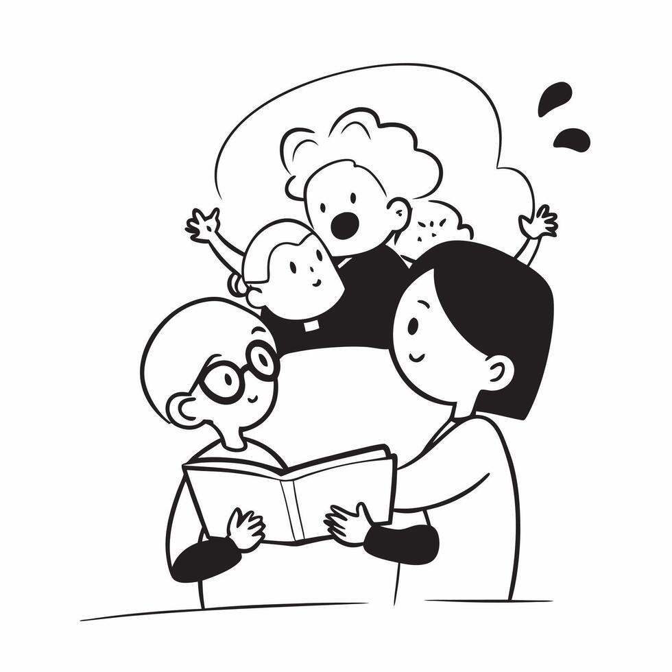 Grandparents Reading to Grandchildren on the Couch concept as A candid image of grandparents reading a storybook to their grandchildren on a cozy couch The scene captures the atte pure Set 2 vector