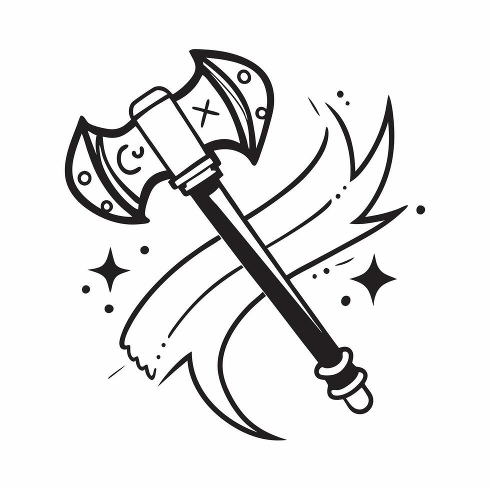 Hanumans Mace and Gada concept as illustration of Hanumans mace gada crossed with another symbol of strength isolated on a white background symbolizing power and protection pure vector