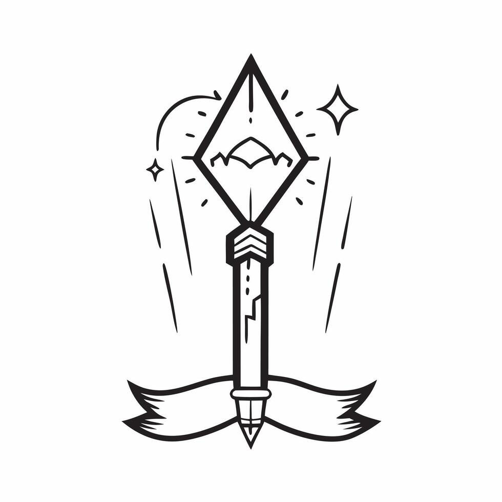 Hanumans Mace and Mountain Frame concept as Vertical frame with Hanumans mace on the top and a mountain on the bottom creating a powerful and inspirational Dussehra themed copy spa pure vector