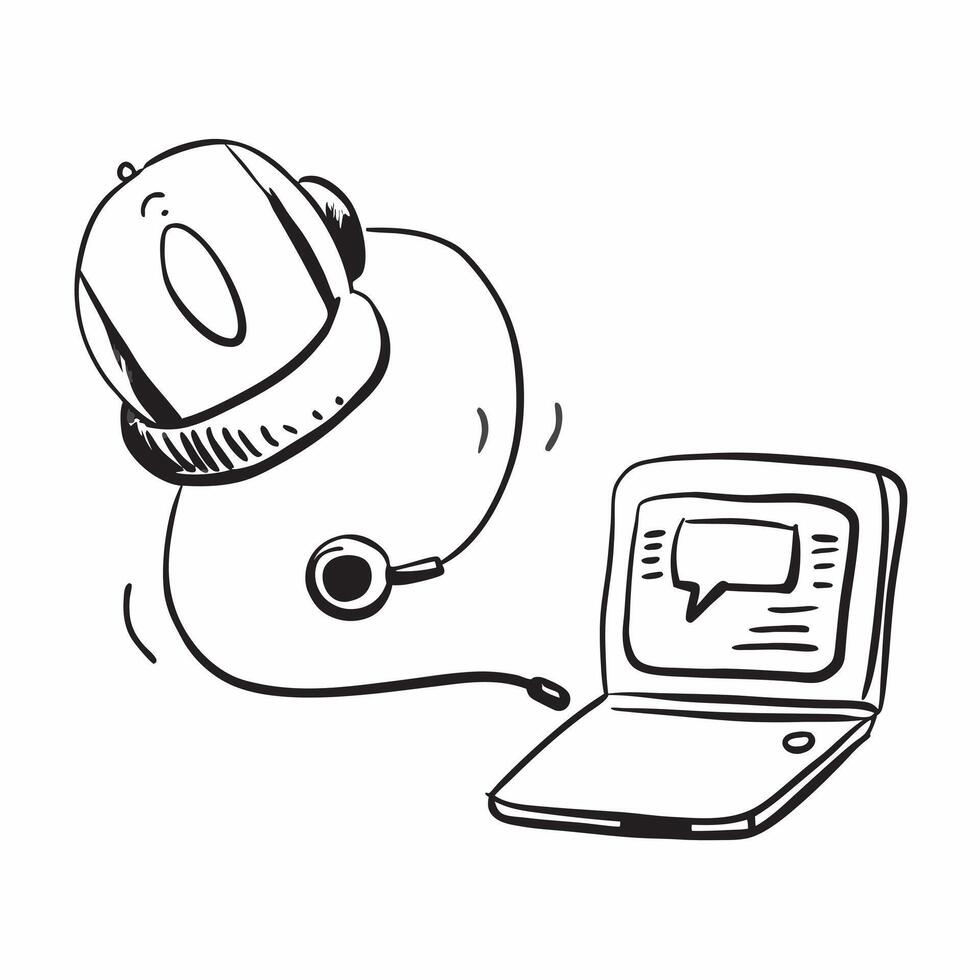 Headset and Laptop with Remote Work Text concept as A headset and laptop with Remote Work text on a white background representing communication and work tools in remote work Camer pure Set 3 vector