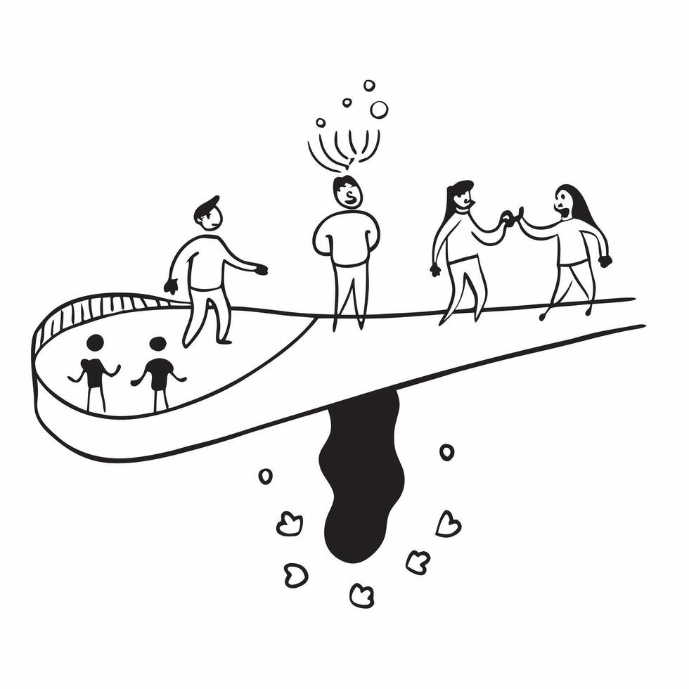 Holographic Family Bridge with Glowing Connections concept as A glossy holographic image of a family walking across a glowing bridge symbolizing connections and support within fami pure vector