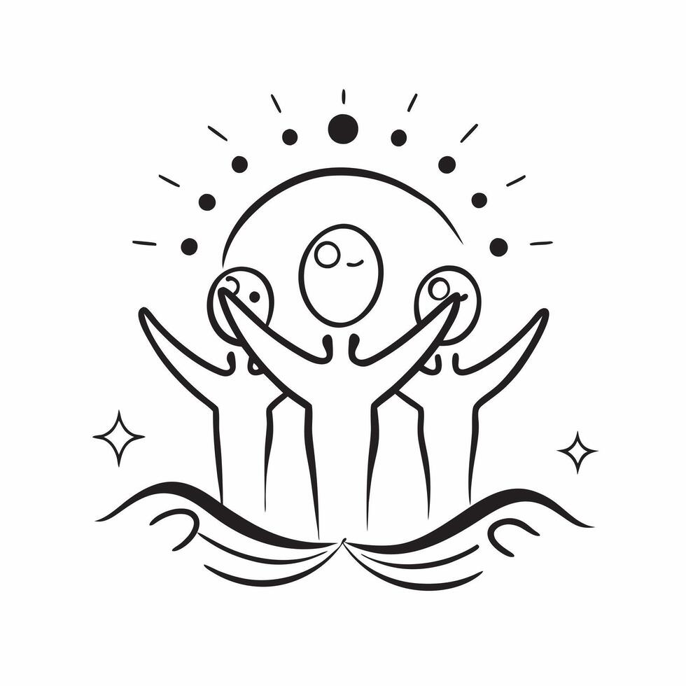 Holographic Family Harmony with Glowing Waves concept as A holographic image of a family surrounded by glowing waves symbolizing harmony and balance within family diversity isolate pure vector