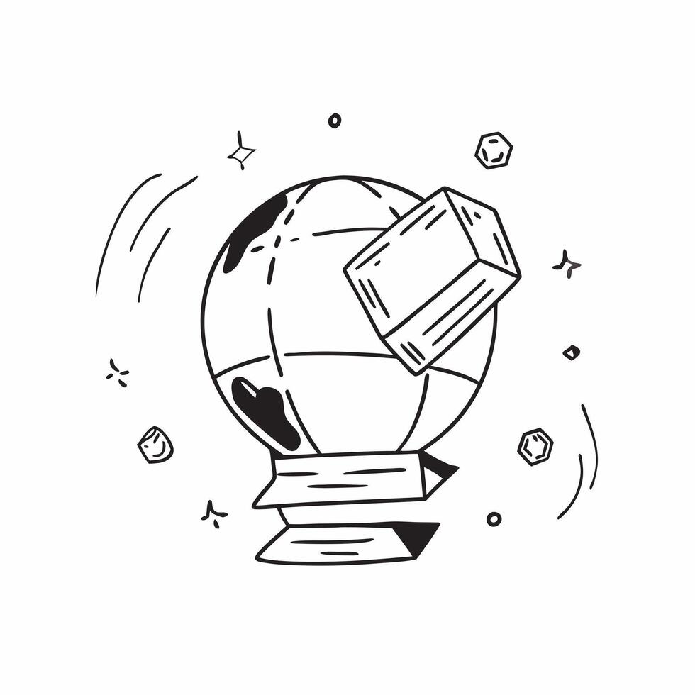 Holographic Globe with Floating Books concept as A holographic globe with glowing floating books around it symbolizing global education in the digital age with ample copy space on pure vector
