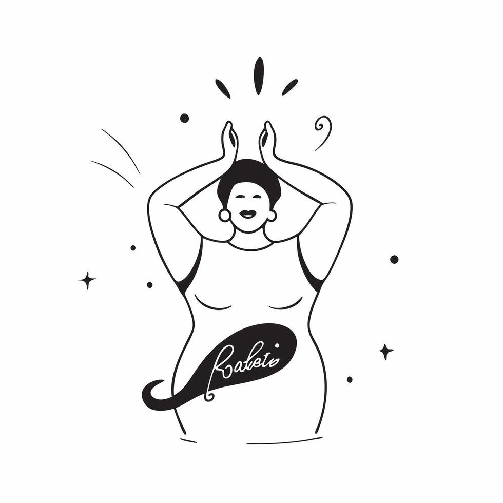 Holographic Plus Size Model with Radiate Text concept as A glossy vibrant background featuring a holographic plus size model with the word Radiate in an elegant script The design pure vector