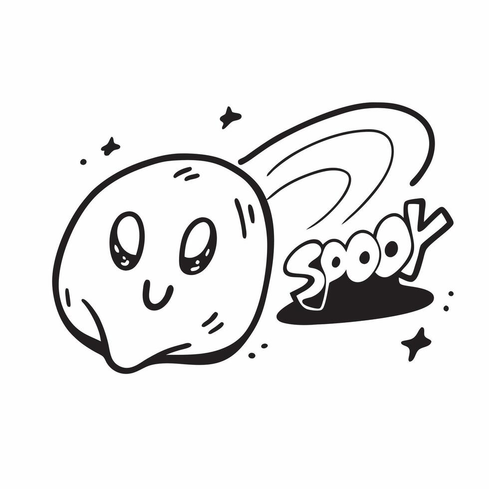 Holographic Pumpkin and Ghost with Spooky Text concept as A glossy glowing holographic pumpkin and ghost with the word Spooky in a bold eerie font The design is isolated on a whit pure vector