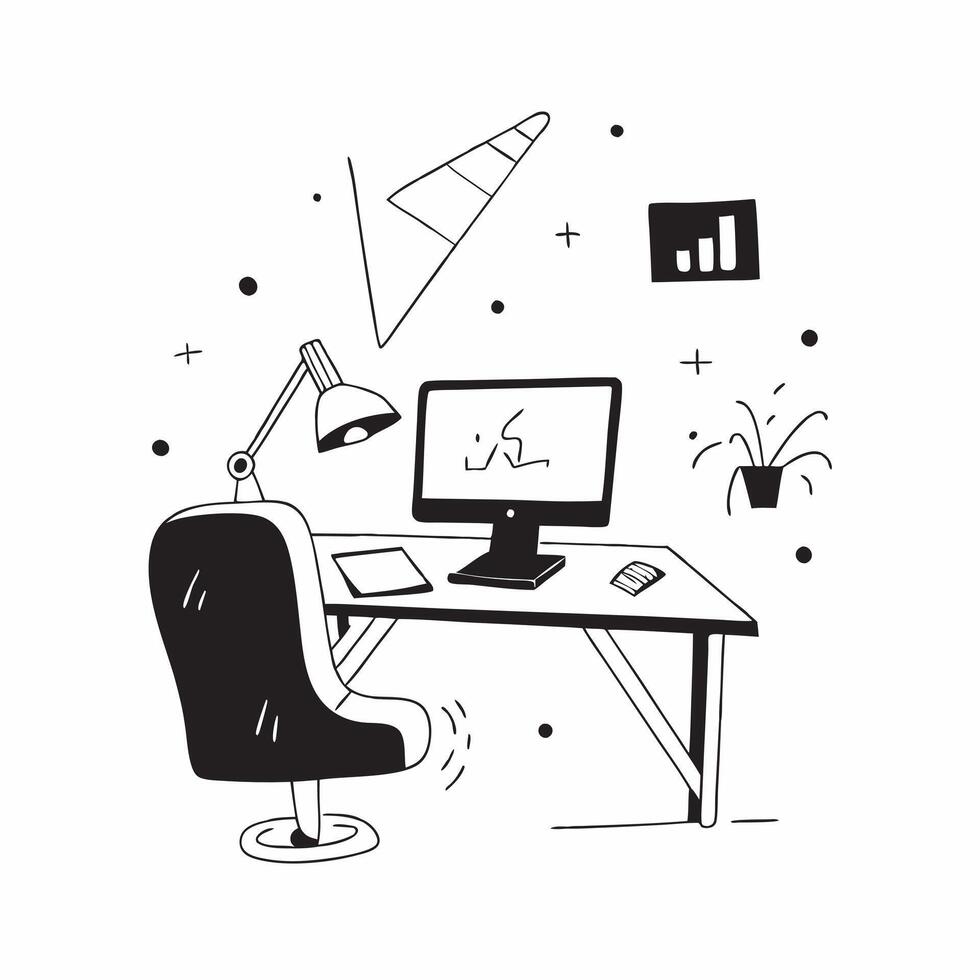 Home Office Setup with Glowing Abstract Digital Art Elements concept as A photo featuring a home office setup with glowing abstract digital art elements The image is centered arou pure Set 6 vector