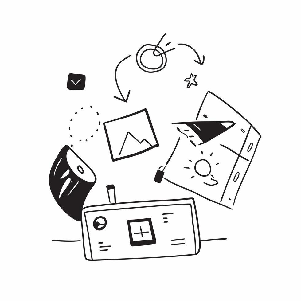 Home office with abstract holographic project management tools concept as Camera movement Pan across the screen with holographic project management tools Scene Glossy abstract dig pure vector