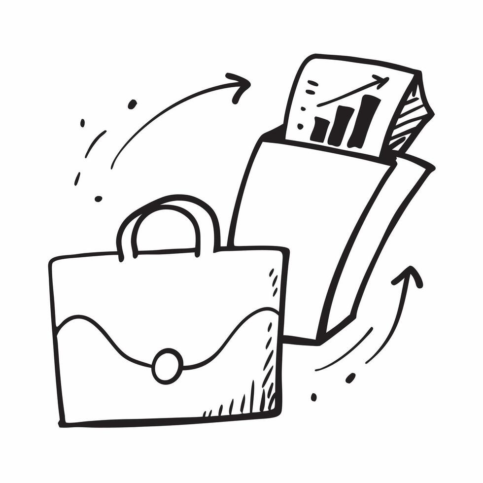 Isolated of a briefcase and chart with the word Growth concept as A design featuring a briefcase and a chart with the word Growth prominently displayed Isolated on a pure vector