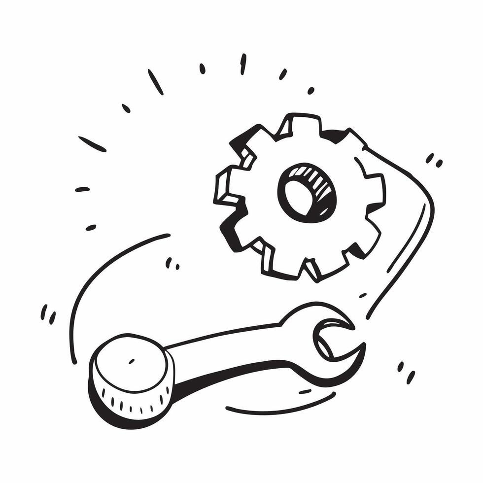 Isolated of a gear and wrench with the word Maintenance concept as A design depicting a gear and a wrench with the word Maintenance prominently displayed The element pure Set 2 vector
