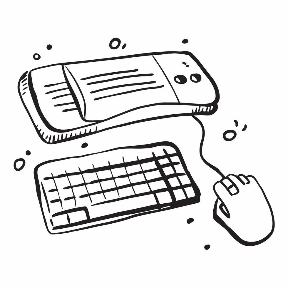 Keyboard and Mouse Isolated concept as A image of a sleek keyboard and mouse isolated on a white background Perfect for representing a modern tech savvy home office in Pho pure vector