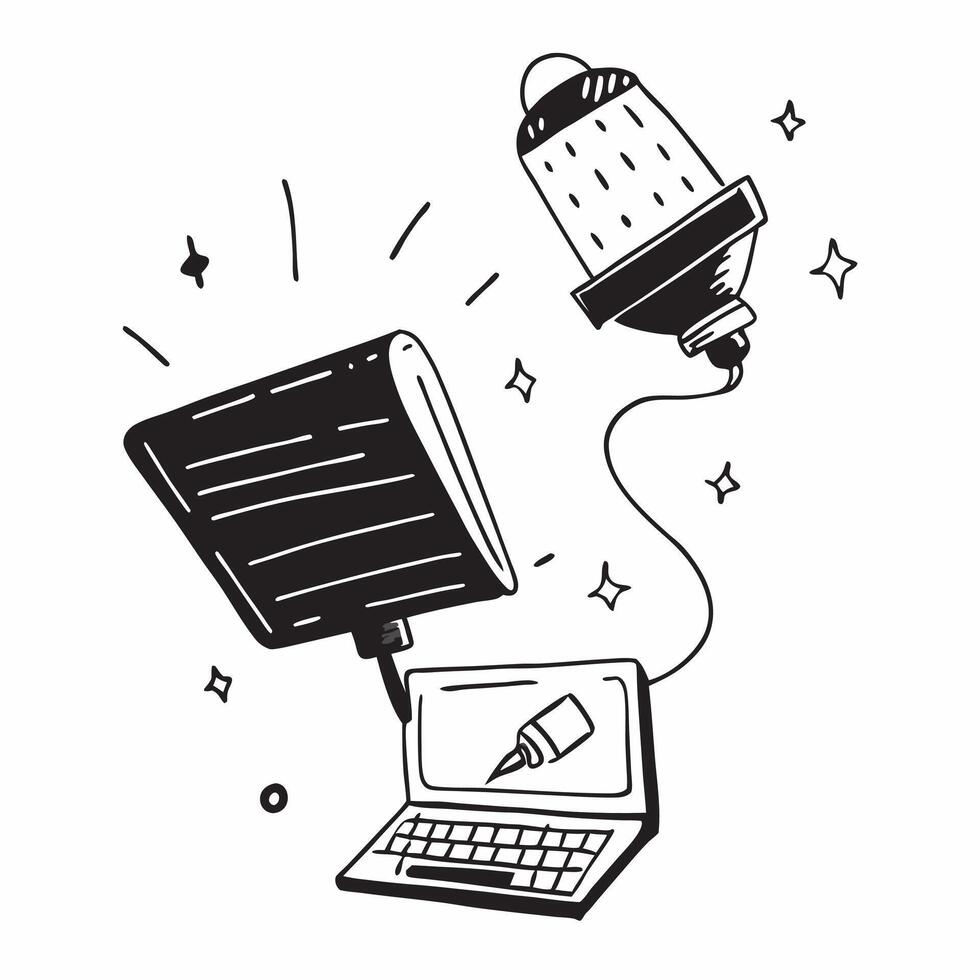 Lamp and Keyboard with Remote Work Text concept as A lamp and keyboard with Remote Work text on a white background emphasizing the need for good lighting and productivity in remote pure Set 4 vector