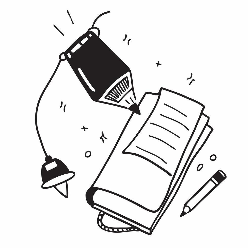 Lamp and Notebook with Remote Work Text concept as A lamp and notebook with Remote Work text on a white background emphasizing the need for good lighting and planning in remote wor pure Set 4 vector