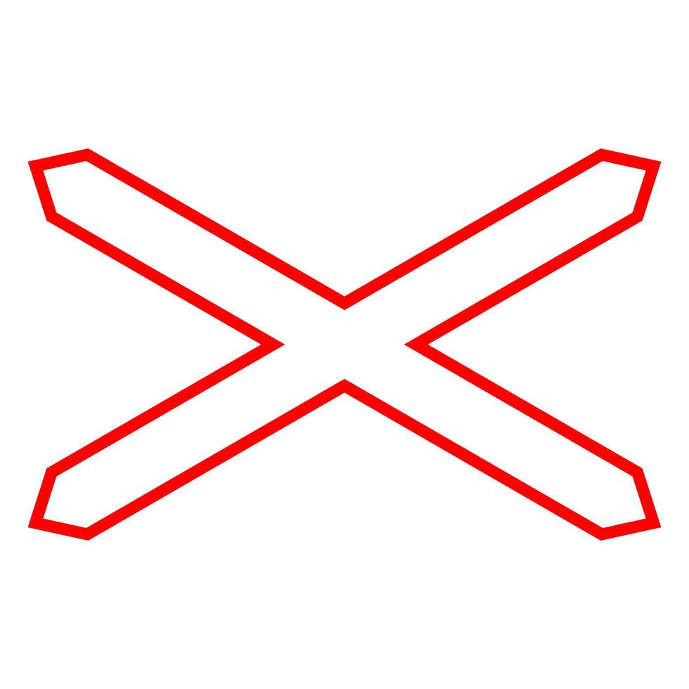Rail crossing ahead with 1 railway sign. vector