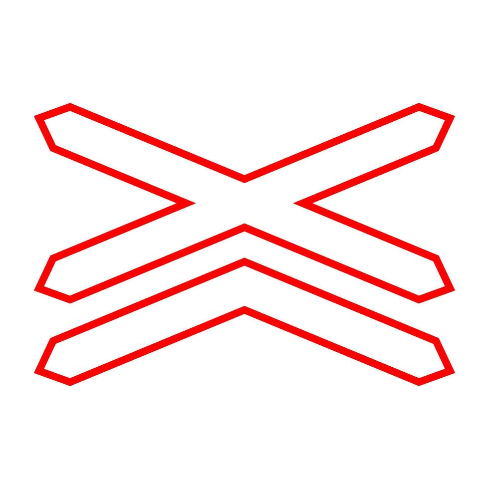 Rail crossing ahead with more than 1 railway sign. vector