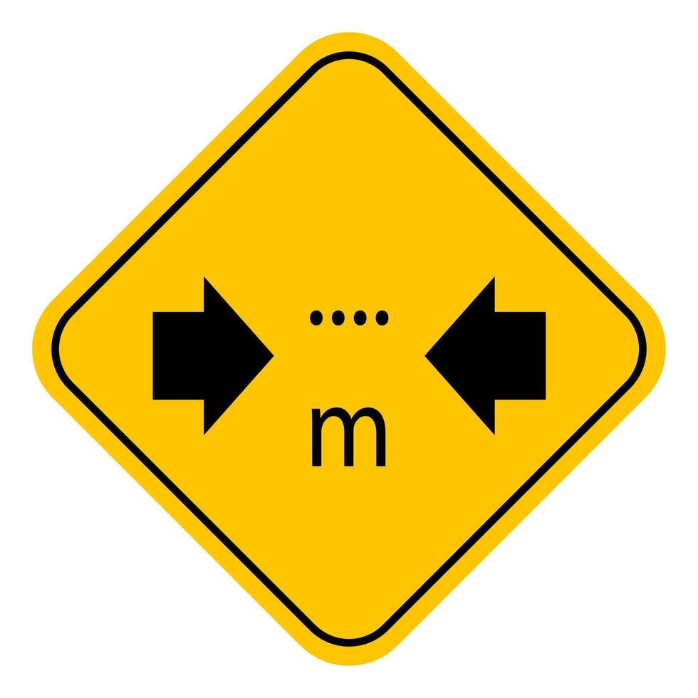 Warning for a limited width sign vector