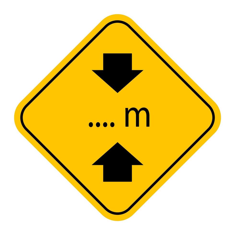 Warning for a limited height sign vector