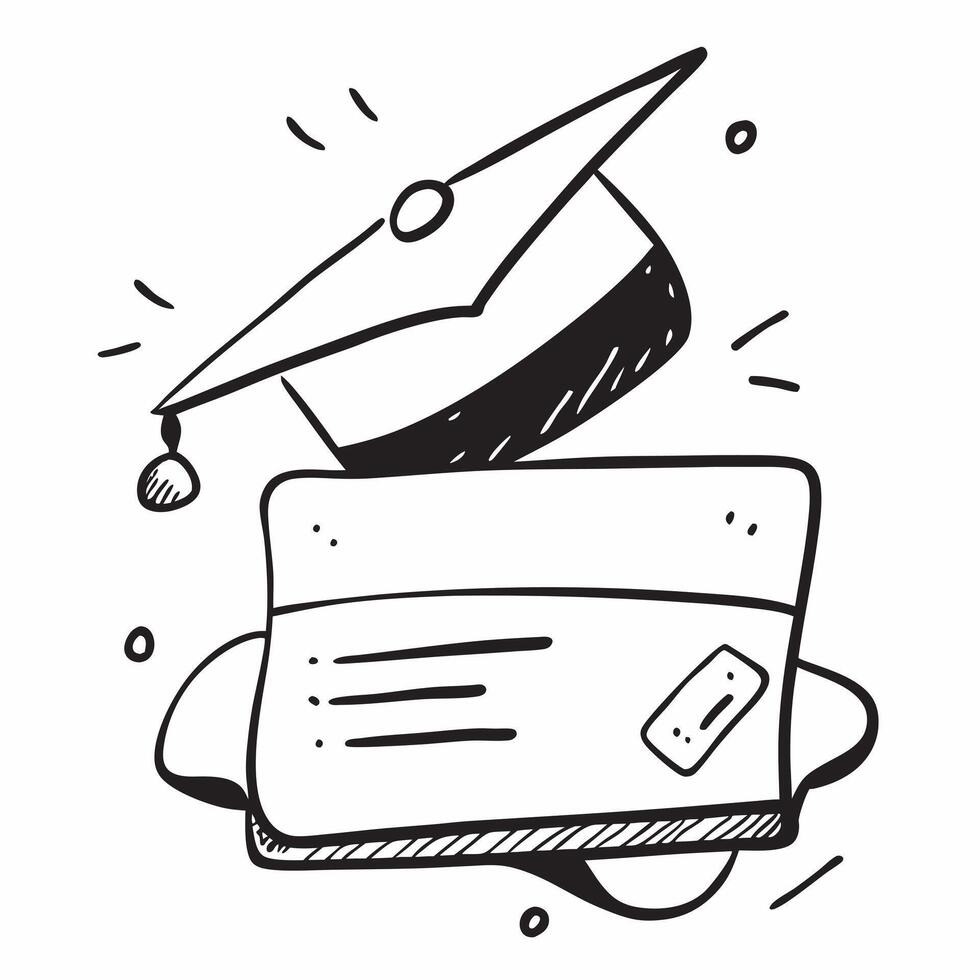 Laptop and Graduation Cap Isolated concept as A clean isolated of a laptop and a graduation cap symbolizing the completion of online education The elements are place pure Set 2 vector