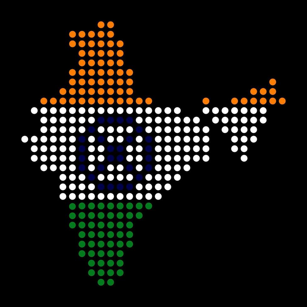 India dotted flag map vector
