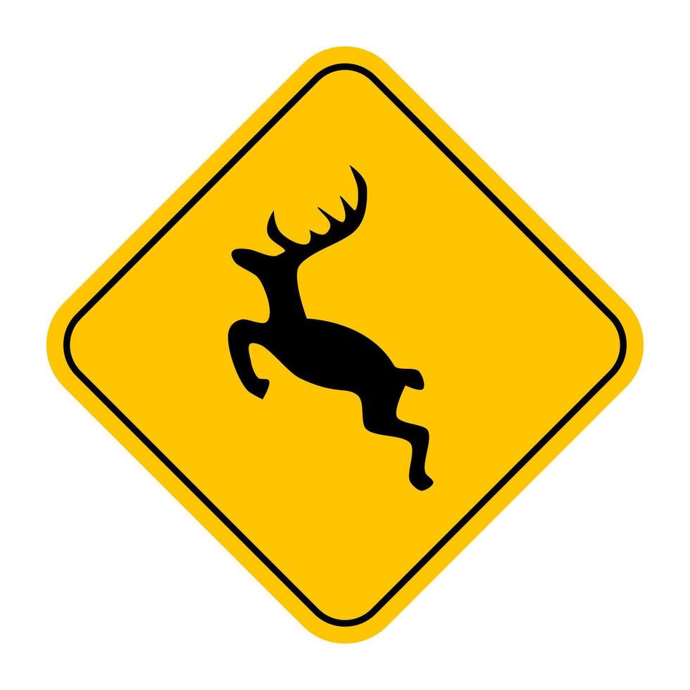 Deer crossing in area sign. vector