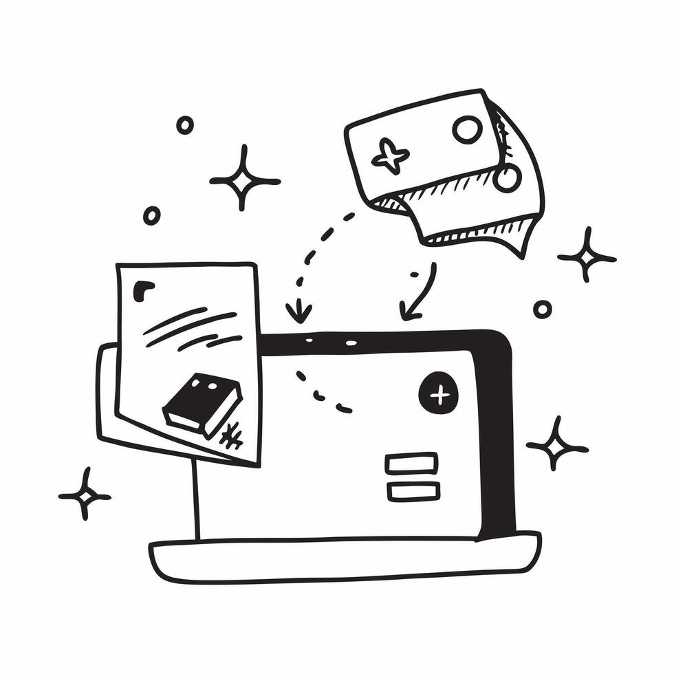 Laptop with Holographic Home Office Icon and Productivity Icon concept as A photo featuring a laptop with a glossy glowing holographic home office icon and productivity icon The o pure Set 14 vector
