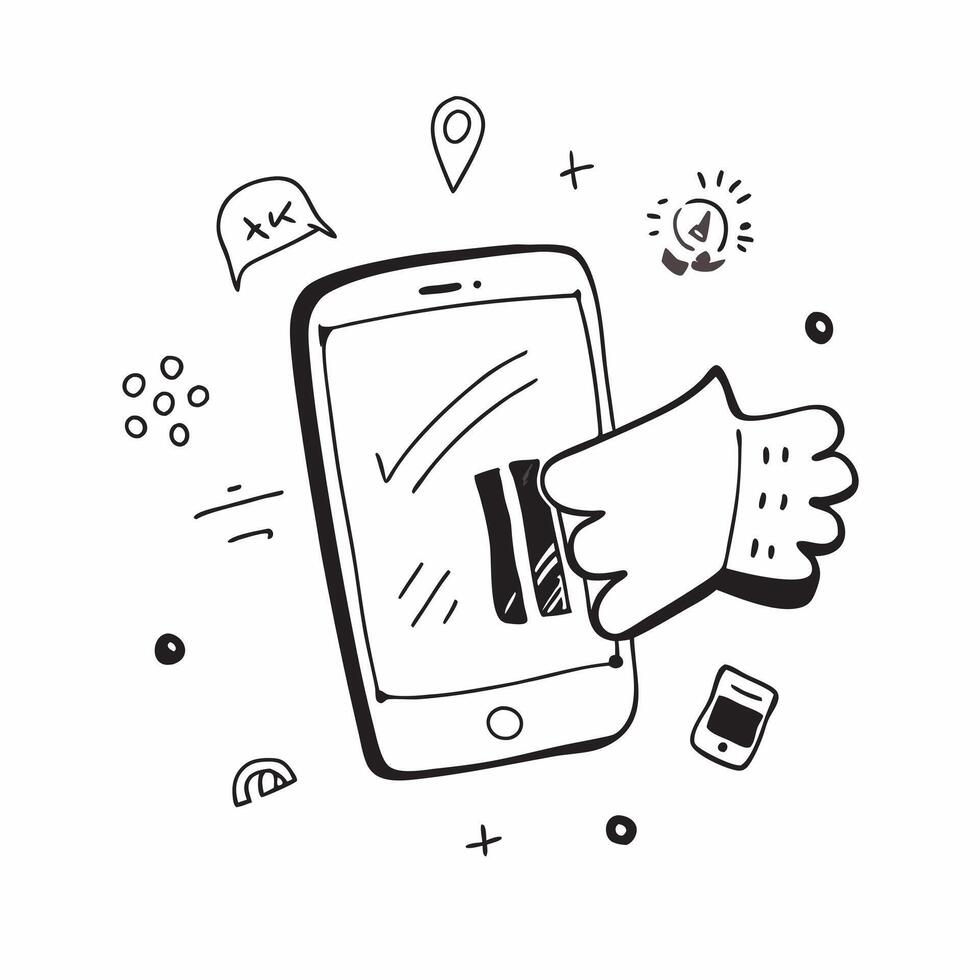 Mobile Phone with Holographic Home Office Icon and Connectivity Icon concept as A photo depicting a mobile phone with a glossy glowing holographic home office icon and connectivity pure Set 21 vector