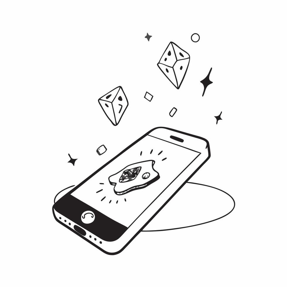 Mobile phone with holographic jewelry and Dhanteras text isolated on white background concept as Camera movement Pan across the mobile phone screen displaying holographic jewelry a pure vector