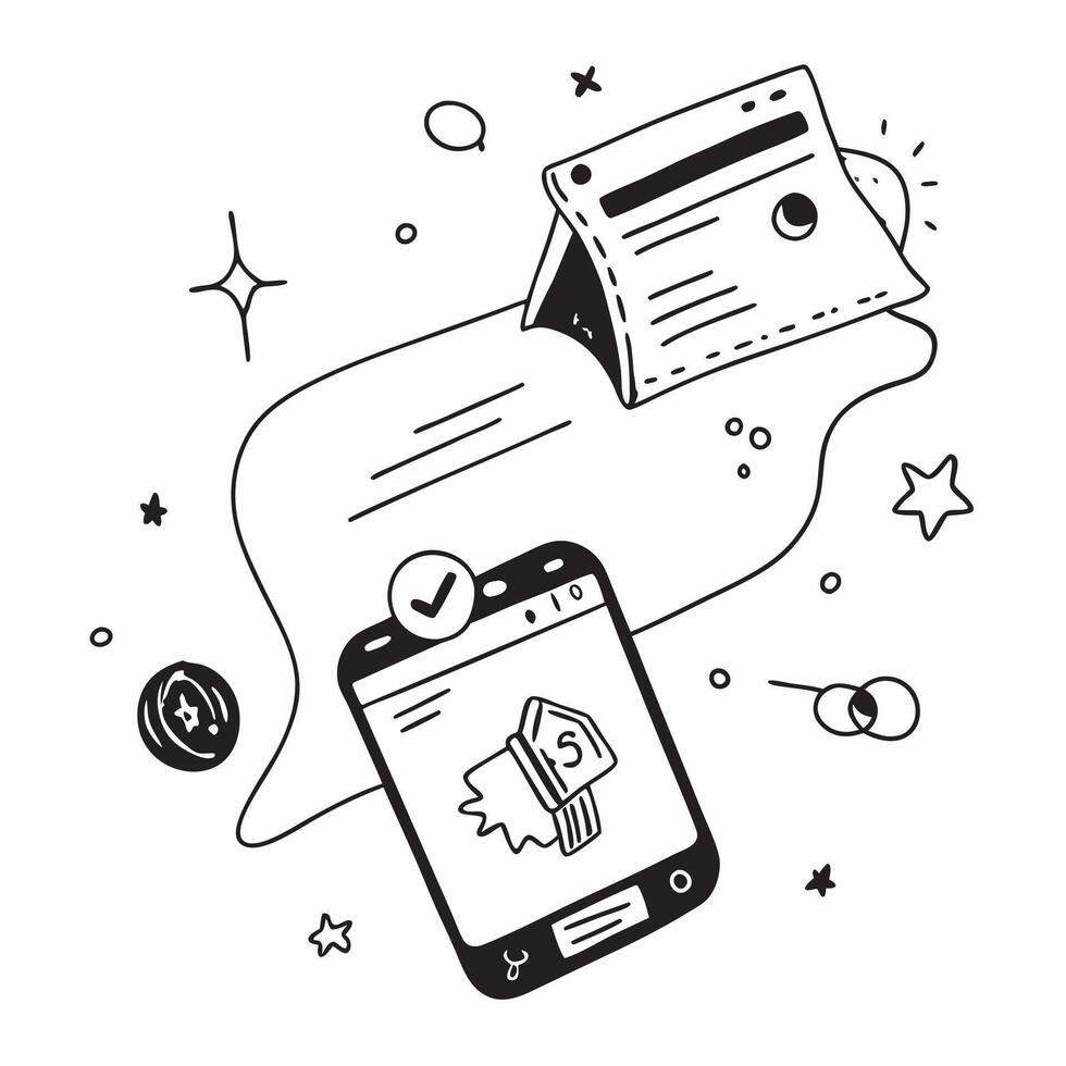 Mobile phone with holographic notifications and Stay Connected text with copy space concept as Camera movement Zoom into the mobile phone screen displaying holographic notification pure Set 2 vector