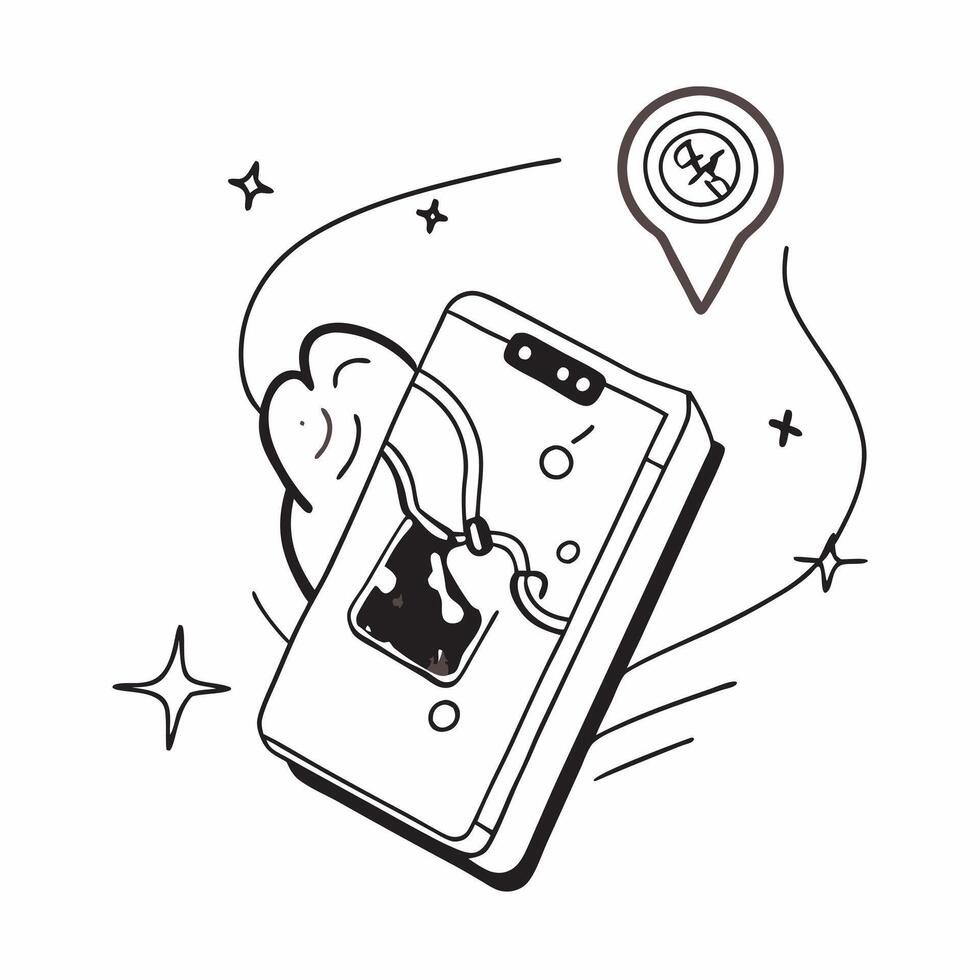 Mobile phone with holographic Turkish map and 29 Ekim text isolated on white background concept as Camera movement Pan across the mobile phone screen displaying a holographic Turki pure Set 2 vector