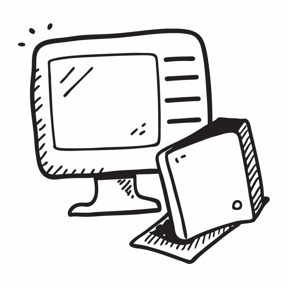 Monitor and Keyboard Isolated concept as An isolated of a monitor and keyboard symbolizing online education workstations The clean modern design on a white backgroun pure vector