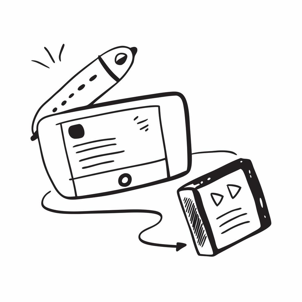 Monitor and Notebook with Remote Work Text concept as A monitor and notebook with Remote Work text on a white background symbolizing the central tools for remote work Camera captu pure Set 3 vector