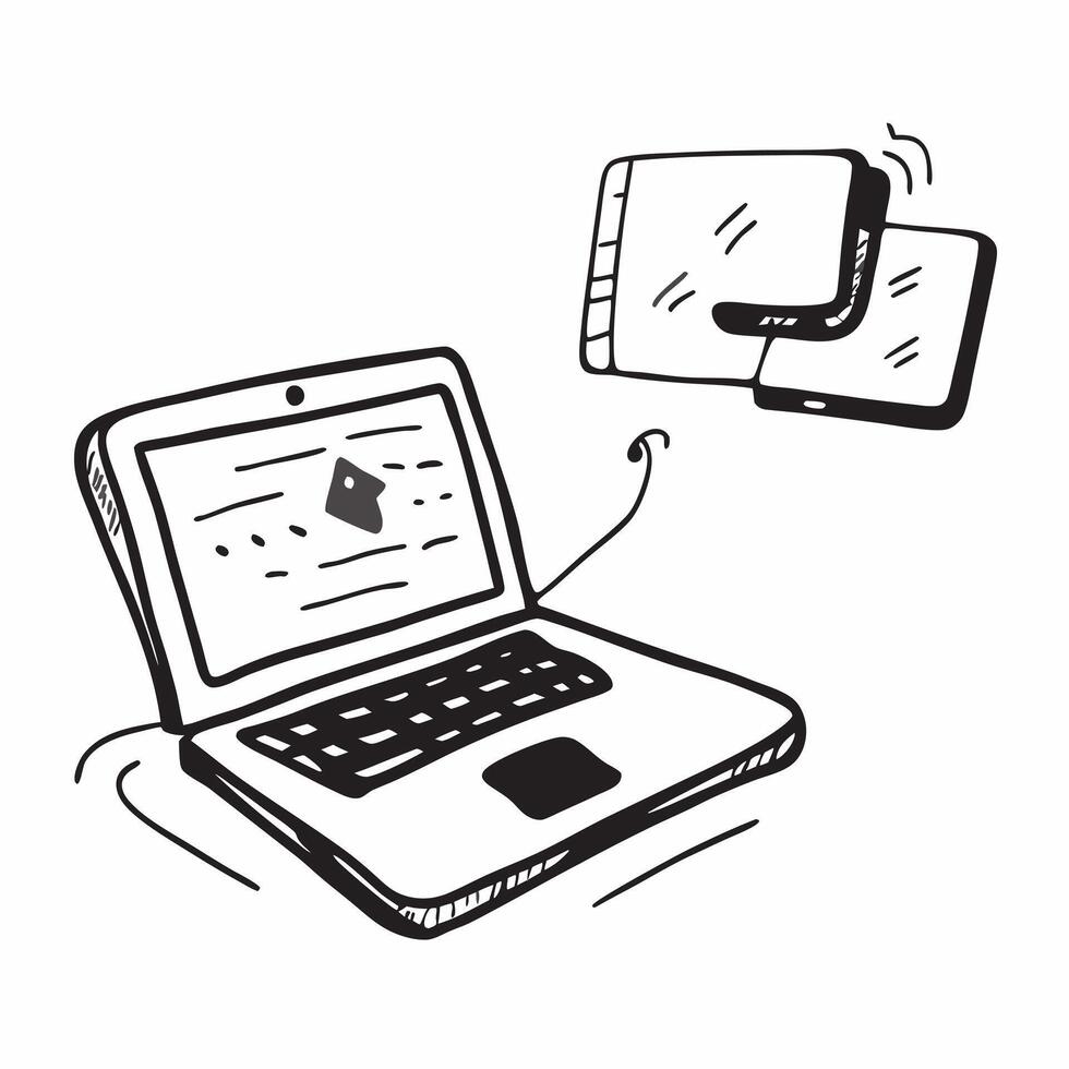 Mouse Pad and Laptop with Remote Work Text concept as A mouse pad and laptop with Remote Work text on a white background highlighting the ergonomic setup for remote work Camera ca pure Set 2 vector
