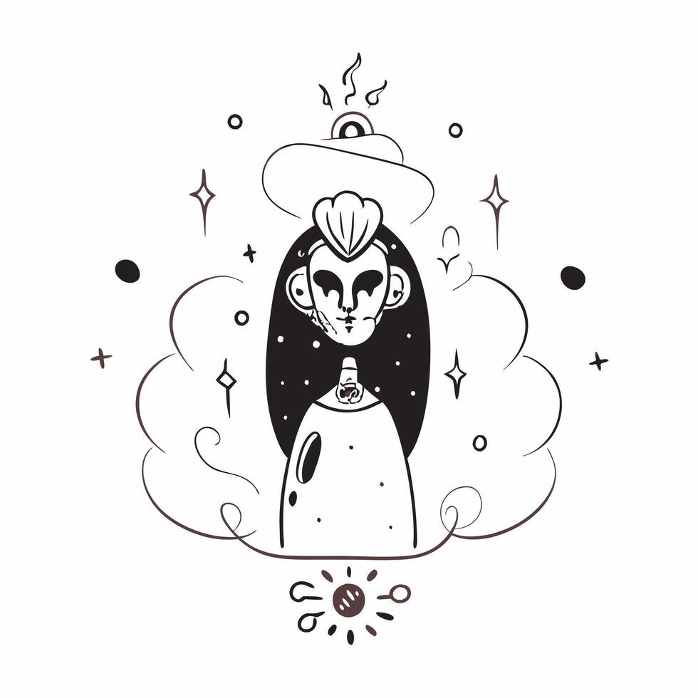 Neon Catrina Figure with Glowing Floral Elements concept as A digital artwork featuring a neon Catrina figure adorned with glowing floral elements set against an abstract backgroun pure vector