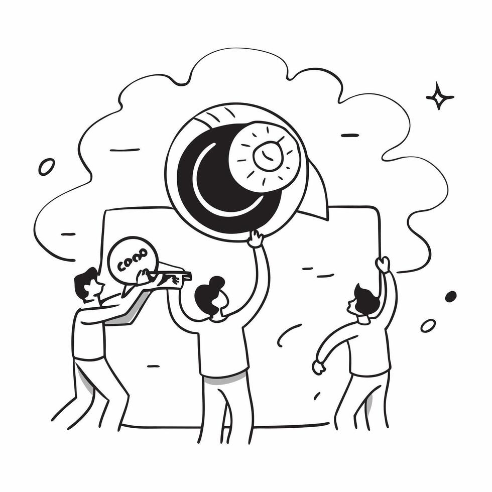 People with Earth and Eco friendly Project Proposals concept as A group of people presenting eco friendly project proposals with an earth model set against a whimsical background o pure vector