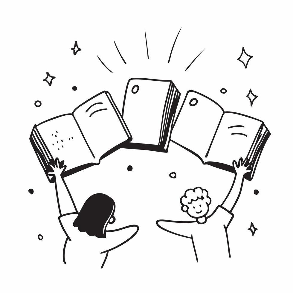 People with Enchanted Notebooks and Beaming Faces concept as A group of people using enchanted notebooks with beaming faces set against a fantastical background offering ample spac pure Set 2 vector