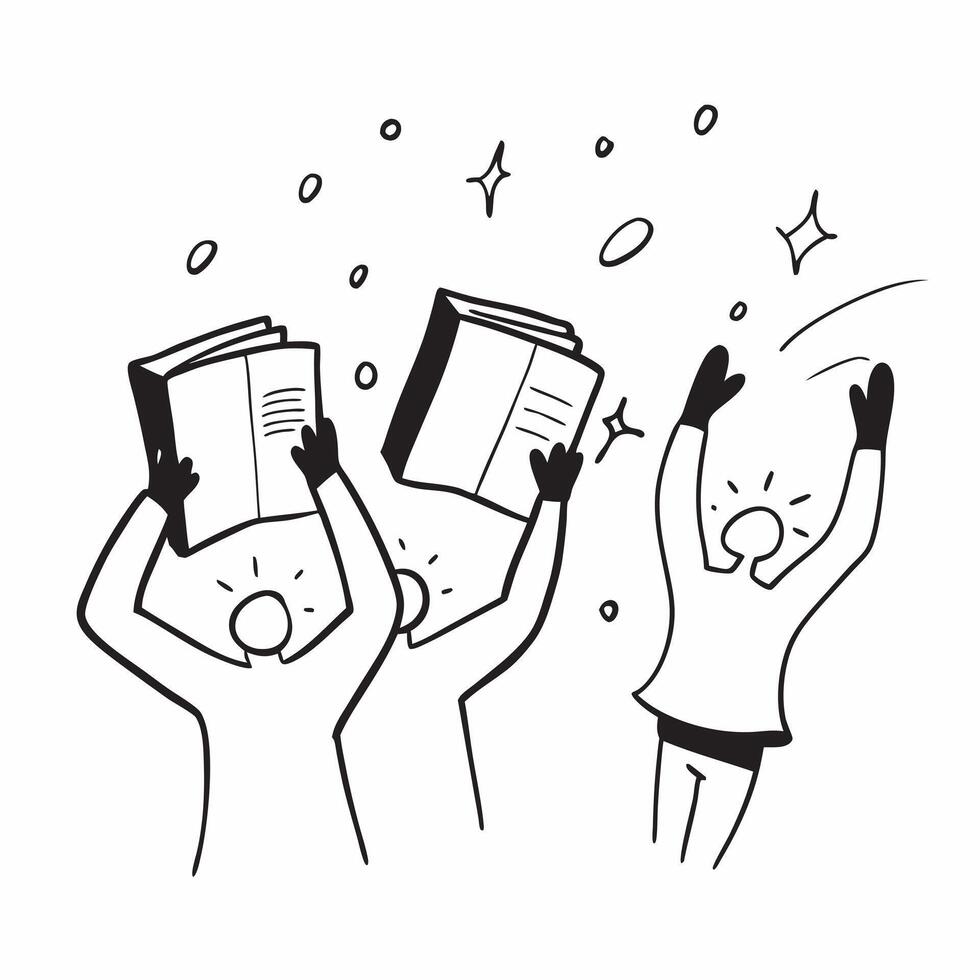 People with Floating Meeting Agendas and Joyful Expressions concept as A group of people holding floating meeting agendas with joyful expressions set against a dreamy background of pure Set 2 vector