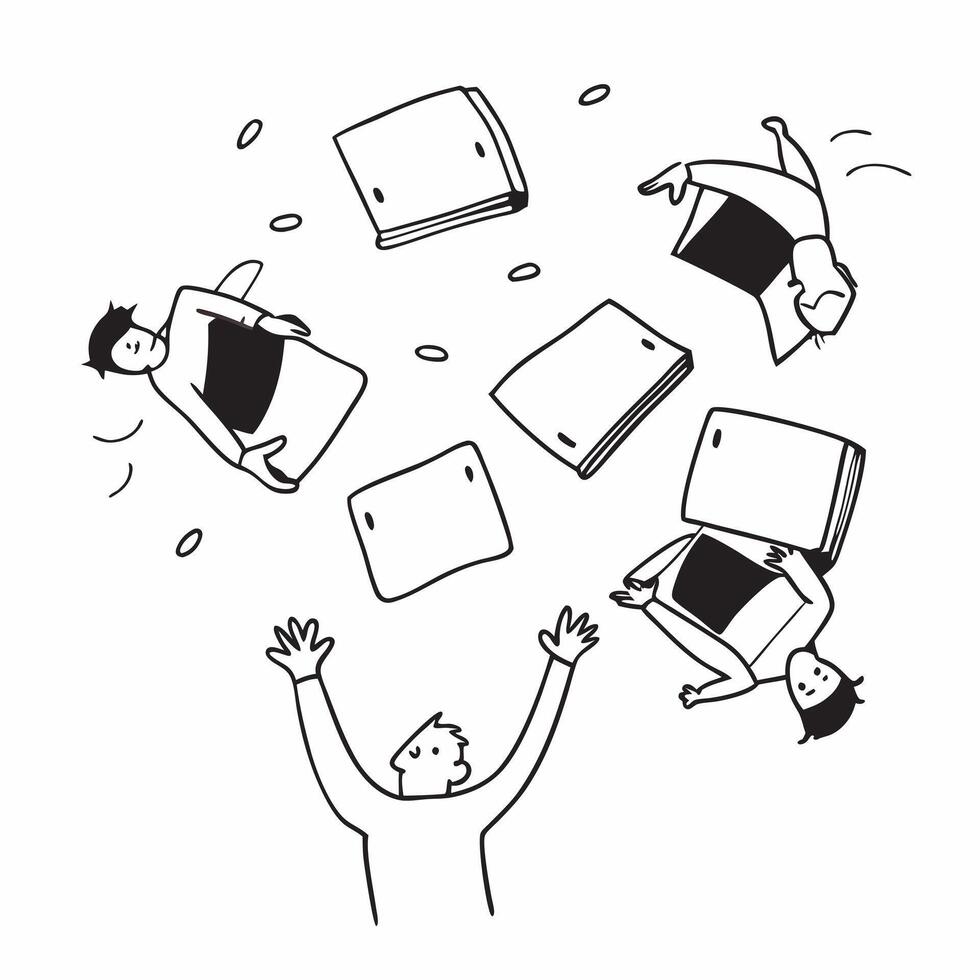 People with Floating Notepads and Joyful Faces concept as A group of people using floating notepads with joyful faces set against a dreamy background offering ample space for text pure Set 2 vector