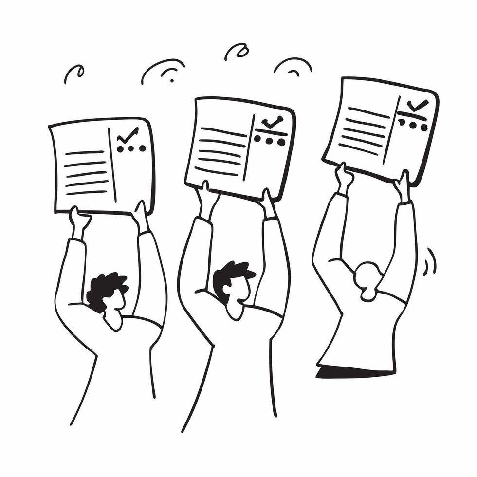 People with Floating Review Charts and Joyful Expressions concept as A group of people holding floating review charts with joyful expressions set against a dreamy background offeri pure Set 2 vector