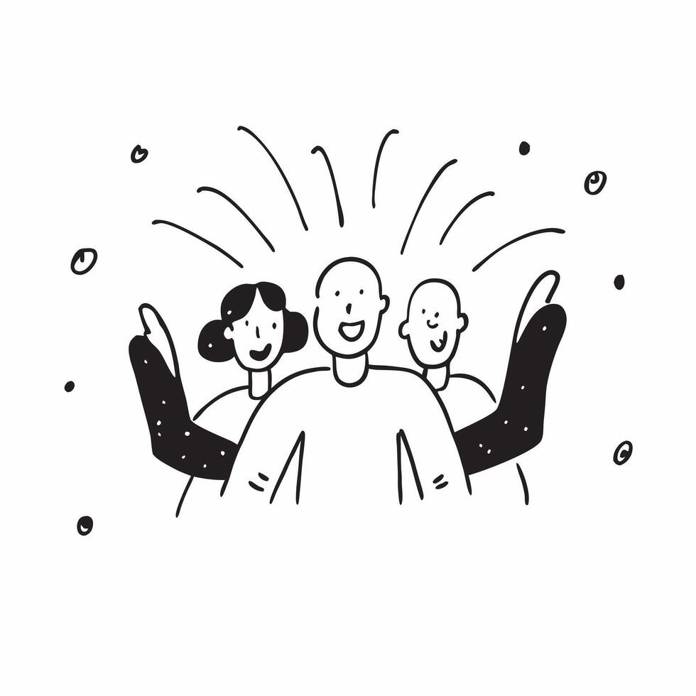 People with Glowing Community and Joyful Expressions concept as A group of people in a glowing community with joyful expressions set against a fantastical background offering ample pure Set 2 vector