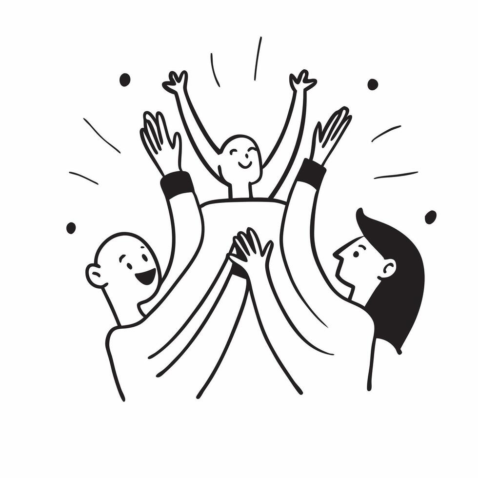 People with Glowing Hands and Joyful Expressions concept as A group of people with glowing hands and joyful expressions set against a fantastical background offering ample space fo pure Set 2 vector