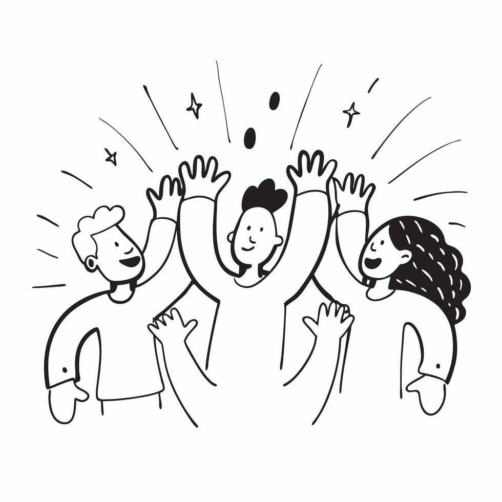 People with Glowing Hands and Joyful Expressions concept as A group of people with glowing hands and joyful expressions set against a fantastical background offering ample space fo pure Set 3 vector