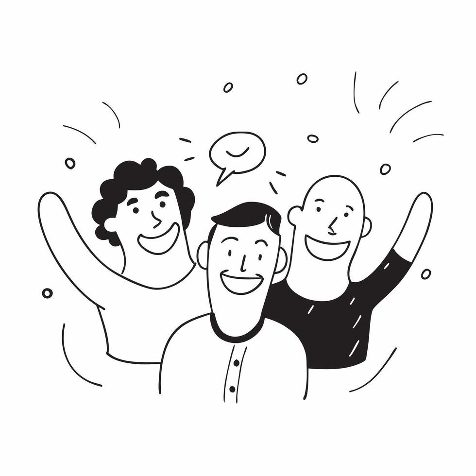 People with Glowing Smiles and Joyful Expressions concept as A group of people with glowing smiles and joyful expressions set against a fantastical background offering ample space pure Set 2 vector